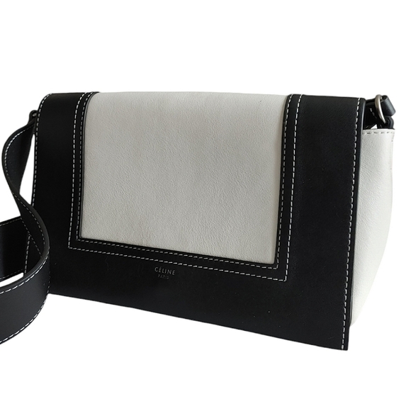 Celine Frame Black & White Leather Crossbody Bag - Picture 15 of 16